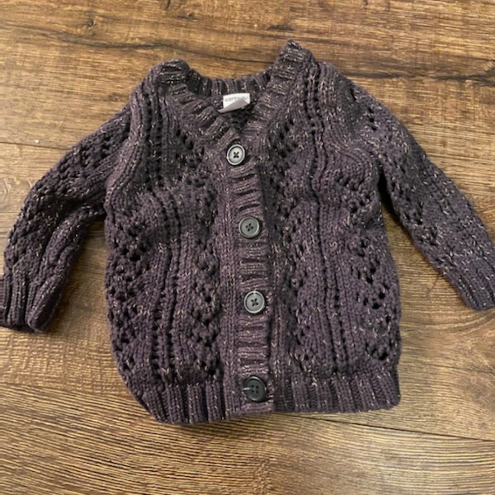 Carter's Gray and Gold Cardigan 6 months